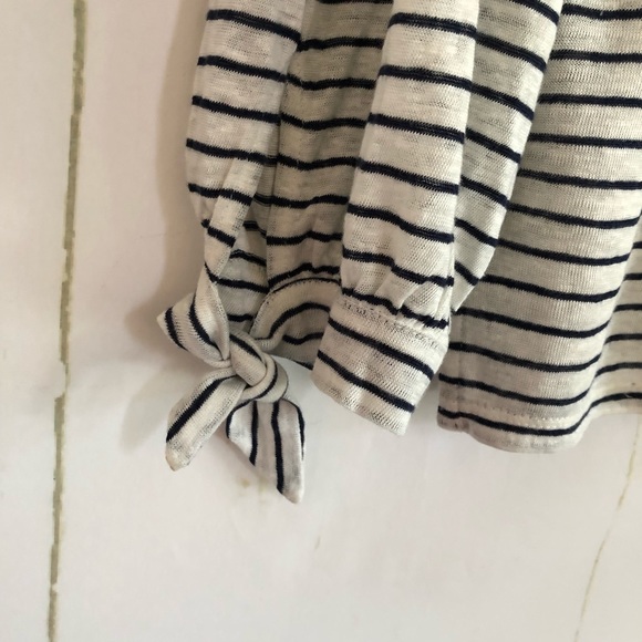 Joie Black & White Striped 100% Linen Top - Picture 4 of 7